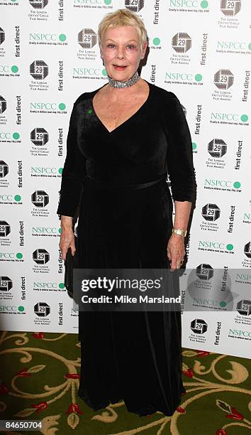 Judi Dench arrives at The 29th Annual London Critics' Circle Film Awards at Grosvenor House Hotel on February 4, 2009 in London, England.