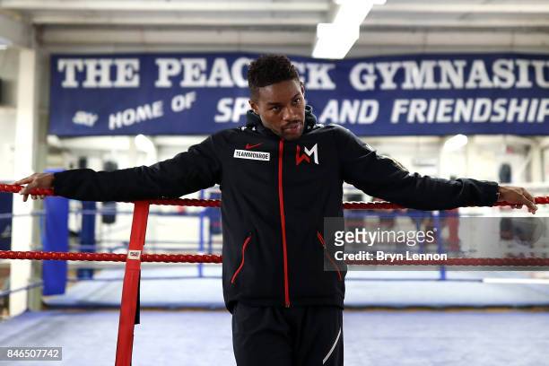 Willie Monroe Jr looks on during a media work out at the Peacock Gym on September 13, 2017 in London, England.