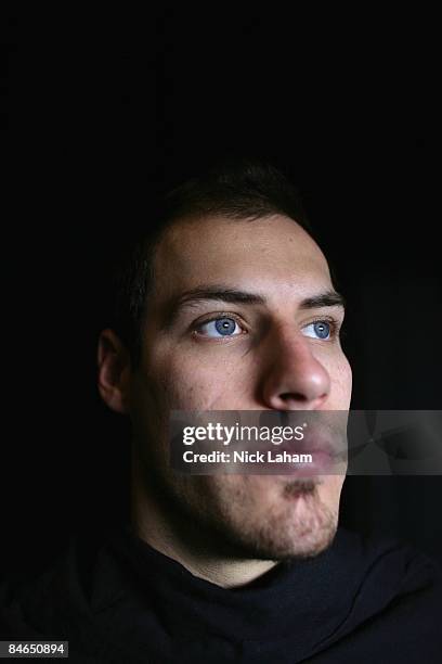 Ryan Getzlaf poses for a portrait during the 2009 NHL Live Western/Eastern Conference All-Stars Media Availability at the Queen Elizabeth Fairmont...