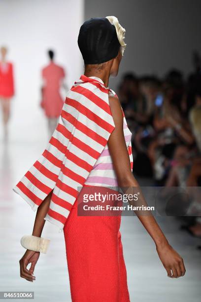 Model walks the runway at the Chocheng fashion show during New York Fashion Week: The Shows at Gallery 3, Skylight Clarkson Sq on September 13, 2017...