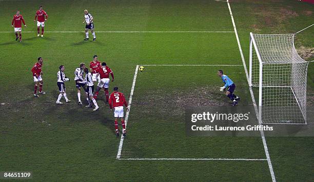 Paul Green of Derby scores the equalizing goal during the FA Cup Sponsored by E.ON fourth round replay match between Nottingham Forest and Derby...