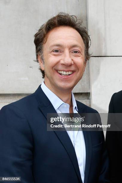 Stephane Bern, "A la bonne heure" on RTL, attends the RTL - RTL2 - Fun Radio Press Conference to announce their TV Schedule for 2017/2018 at Elysee...