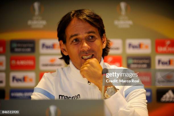 Lazio head coach Simone Inzaghi during the SS Lazio Press Conference on September 13, 2017 in Arnhem, Netherlands.