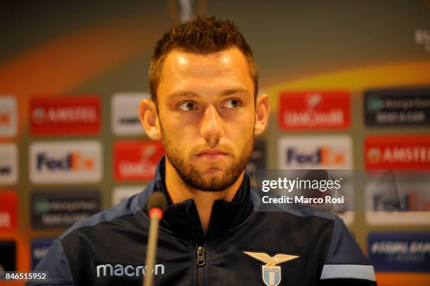 Stefan De Vrij during the SS Lazio Press Conference on September 13, 2017 in Arnhem, Netherlands.