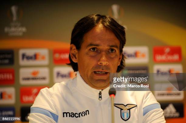 Lazio head coach Simone Inzaghi during the SS Lazio Press Conference on September 13, 2017 in Arnhem, Netherlands.