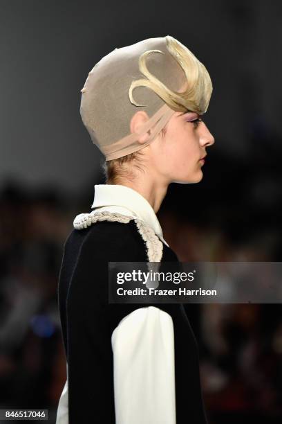 Model walks the runway at the Chocheng fashion show during New York Fashion Week: The Shows at Gallery 3, Skylight Clarkson Sq on September 13, 2017...