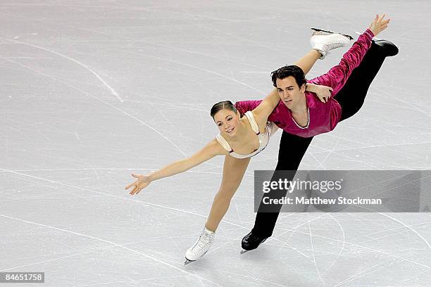 Jessica Dube and Bryce Davison skate in the Pairs Short Program during the ISU Four Continents Figure Skating Championships at Pacific Coliseum...