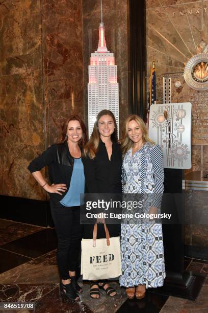 Danielle Monaro, Lauren Bush Lauren and Laura Frerer-Schmidt Celebrate Run 10 Feed 10 At The Empire State Building at The Empire State Building on...