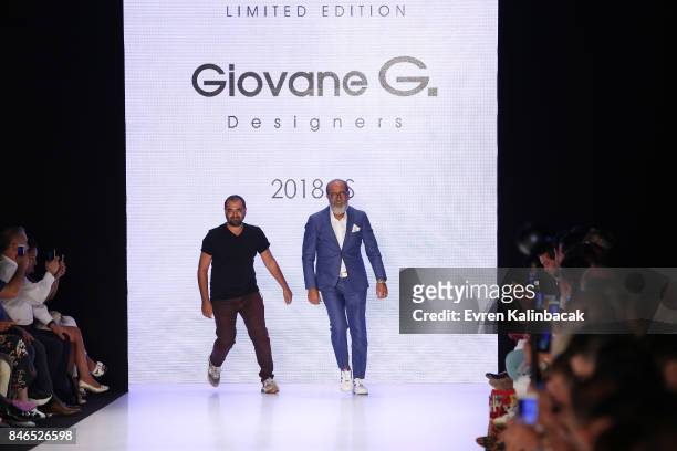 Fashion designer Giovane Gentile walks the runway at the Giovane Gentile show during Mercedes-Benz Istanbul Fashion Week September 2017 at Zorlu...