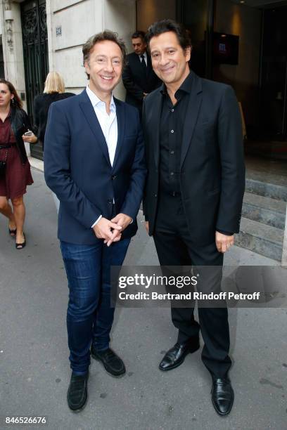 Stephane Bern and Laurent Gerra attend the RTL - RTL2 - Fun Radio Press Conference to announce their TV Schedule for 2017/2018 at Elysee Biarritz at...