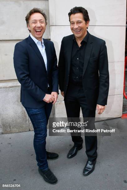 Stephane Bern and Laurent Gerra attend the RTL - RTL2 - Fun Radio Press Conference to announce their TV Schedule for 2017/2018 at Elysee Biarritz at...