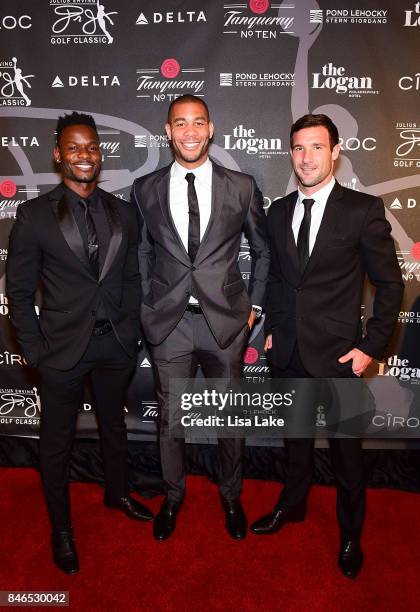 Professional Soccer players Maurice Edu, Oguchi Onyewu and Chris Pontius attend the Erving Golf Classic Black Tie Ball sponsored by Delta Airlines &...