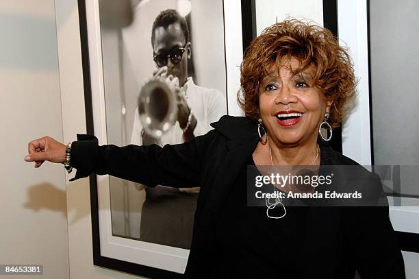 Musician Miles Davis's first wife Frances Davis attends "The Genius of Miles Davis" exhibition opening reception at Zune L.A. On February 4, 2009 in...