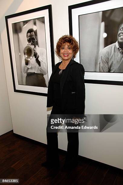 Musician Miles Davis's first wife Frances Davis attends "The Genius of Miles Davis" exhibition opening reception at Zune L.A. On February 4, 2009 in...