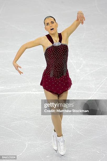 Cynthia Phaneuf skates in the Short Program during the ISU Four Continents Figure Skating Championships at Pacific Coliseum on February 4, 2009 in...