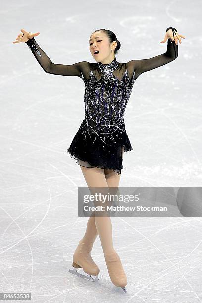 Yu-Na Kim of South Korea skates in the Short Program during the ISU Four Continents Figure Skating Championships at Pacific Coliseum on February 4,...