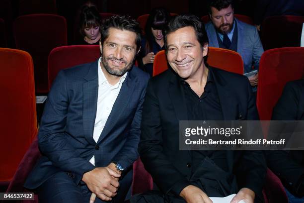 Bixente Lizarazu and Laurent Gerra attend the RTL - RTL2 - Fun Radio Press Conference to announce their TV Schedule for 2017/2018 at Elysee Biarritz...