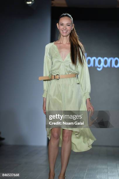 Model walks the runway at the Eva Longoria Collection fashion show during New York Fashion Week: Style360 at Metropolitan West on September 13, 2017...