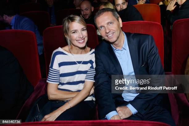 Sidonie Bonnec and Thomas Hugues attend the RTL - RTL2 - Fun Radio Press Conference to announce their TV Schedule for 2017/2018 at Elysee Biarritz at...