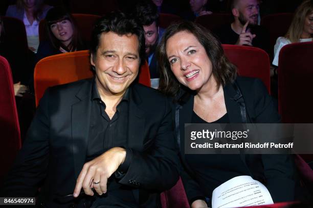 Laurent Gerra and Agnes Bonfillon attend the RTL - RTL2 - Fun Radio Press Conference to announce their TV Schedule for 2017/2018 at Elysee Biarritz...