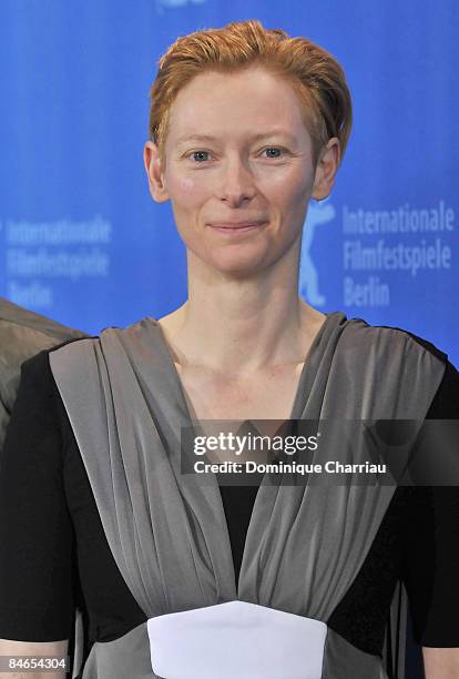 Actress Tilda Swinton attends the International Jury photocall during the 59th Berlin Film Festival held at the Grand Hyatt Hotel on February 5, 2009...