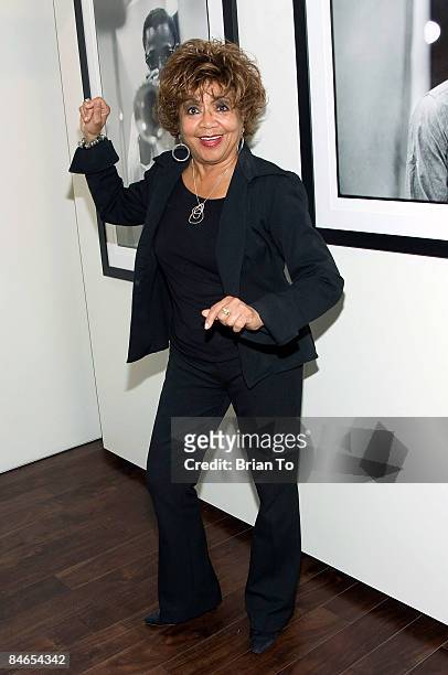 Frances Davis, the first wife of Miles Davis, arrives at "The Genius of Miles Davis" - Photographic Exhibition - Opening Night at Zune LA on February...