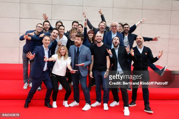 Bruno Guillon and the Team of Fun Radio attend the RTL - RTL2 - Fun Radio Press Conference to announce their TV Schedule for 2017/2018 at Elysee...