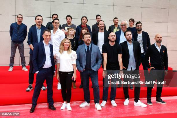 Bruno Guillon and the Team of Fun Radio attend the RTL - RTL2 - Fun Radio Press Conference to announce their TV Schedule for 2017/2018 at Elysee...