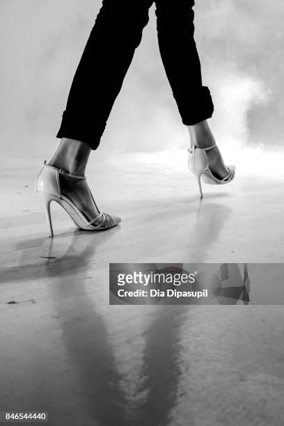 Model rehearses on the runway before the Chocheng fashion show during New York Fashion Week: The Shows at Gallery 3, Skylight Clarkson Sq on...