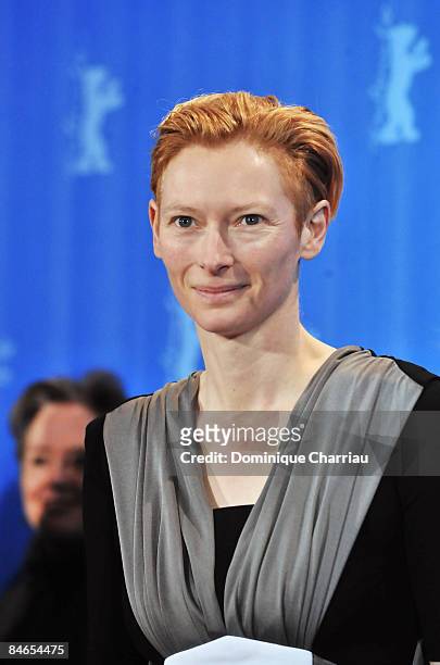 Actress Tilda Swinton attends the International Jury photocall during the 59th Berlin Film Festival held at the Grand Hyatt Hotel on February 5, 2009...