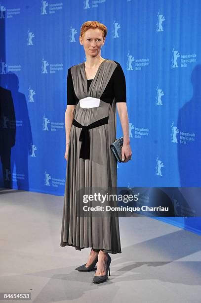 Actress Tilda Swinton attends the International Jury photocall during the 59th Berlin Film Festival held at the Grand Hyatt Hotel on February 5, 2009...