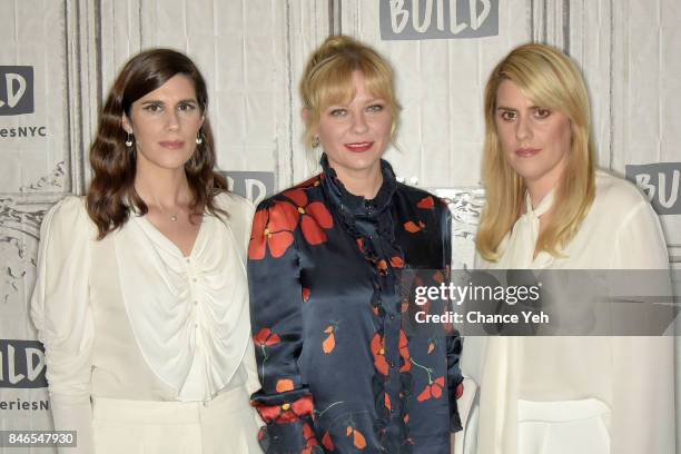 Laura Mulleavy, Kirsten Dunst, Kate Mulleavy attend Build series to discuss "Woodshock" at Build Studio on September 13, 2017 in New York City.