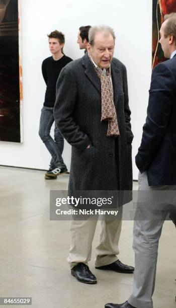 Lucien Freud attends a Private View of Mosson Crow at White Cube on January 15, 2009 in London, England.