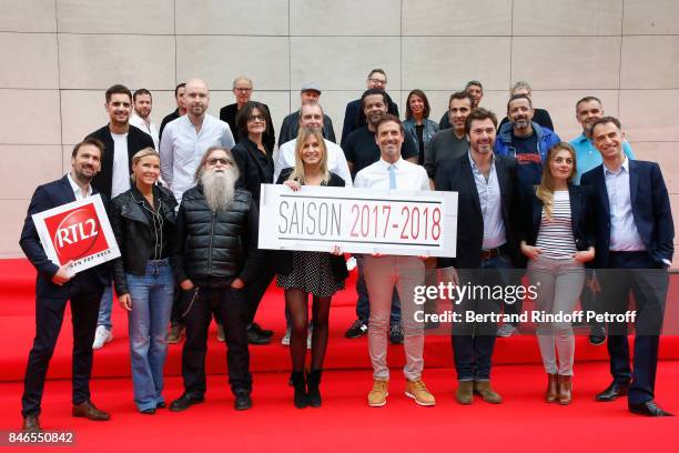 Stephanie Renouvin, Francis Zegut, Justine Salmon, Gregory Ascher, Eric Jean-Jean and team of RTL2 attend the RTL - RTL2 - Fun Radio Press Conference...