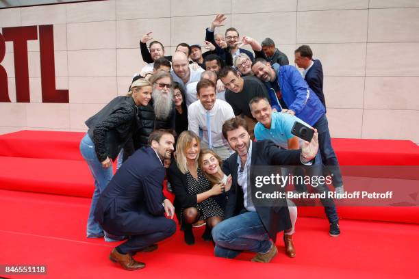 Stephanie Renouvin, Francis Zegut, Justine Salmon, Gregory Ascher, Eric Jean-Jean and team of RTL2 attend the RTL - RTL2 - Fun Radio Press Conference...