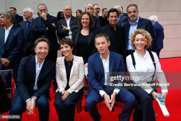 Laurent Gerra, Agnes Bonfillon, Stephane Bern, Elizabeth Martichoux, Marc-Olivier Fogiel, Alba Ventura, CEO RTL Christopher Baldelli and the Team of...