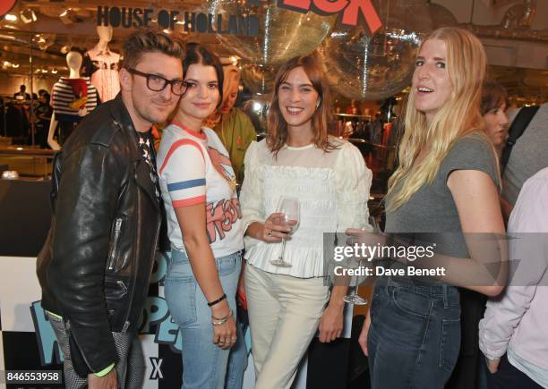 Henry Holland, Pixie Geldof, Alexa Chung and Gillian Orr attend the launch of the House of Holland x Woody Woodpecker London Fashion Week pop up at...