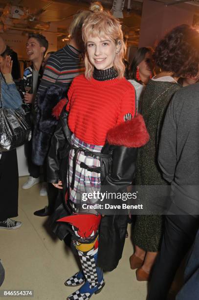 Charlie Barker attends the launch of the House of Holland x Woody Woodpecker London Fashion Week pop up at Fenwick Of Bond Street on September 13,...
