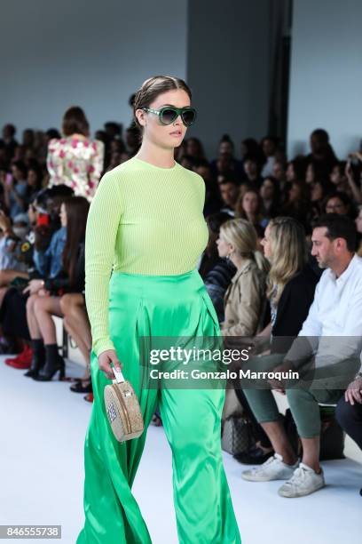 Model walks the runway at the Christian Siriano fashion show during New York Fashion Week: The Shows at Pier 59 on September 9, 2017 in New York City.