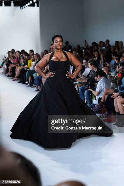 Model walks the runway at the Christian Siriano fashion show during New York Fashion Week: The Shows at Pier 59 on September 9, 2017 in New York City.