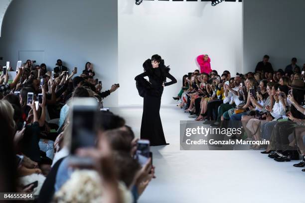 Coco Rocha walks the runway at the Christian Siriano fashion show during New York Fashion Week: The Shows at Pier 59 on September 9, 2017 in New York...