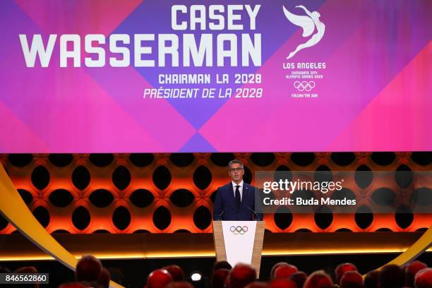 Chairman of Los Angeles 2028 Casey Wasserman during the 131th IOC Session - 2024 & 2028 Olympics Hosts Announcement at Lima Convention Centre on...