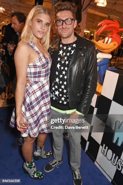 Tigerlily Taylor and Henry Holland attend the launch of the House of Holland x Woody Woodpecker London Fashion Week pop up at Fenwick Of Bond Street...