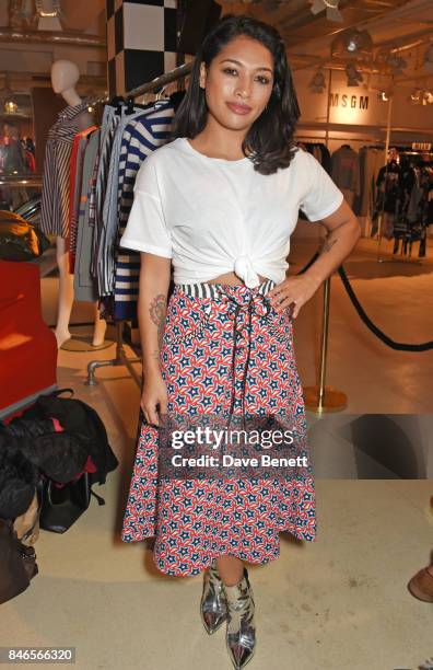 Vanessa White attends the launch of the House of Holland x Woody Woodpecker London Fashion Week pop up at Fenwick Of Bond Street on September 13,...