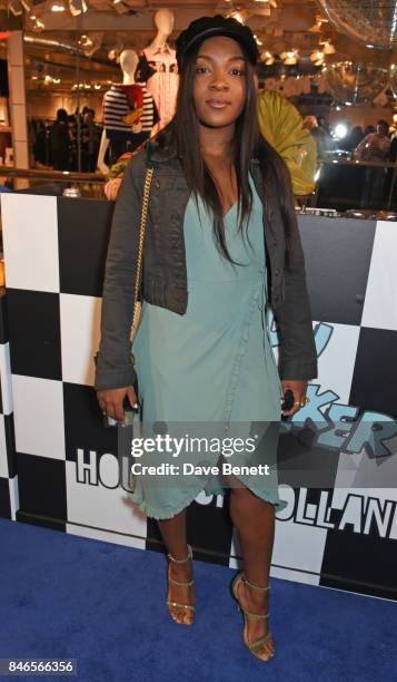 Ray BLK attends the launch of the House of Holland x Woody Woodpecker London Fashion Week pop up at Fenwick Of Bond Street on September 13, 2017 in...