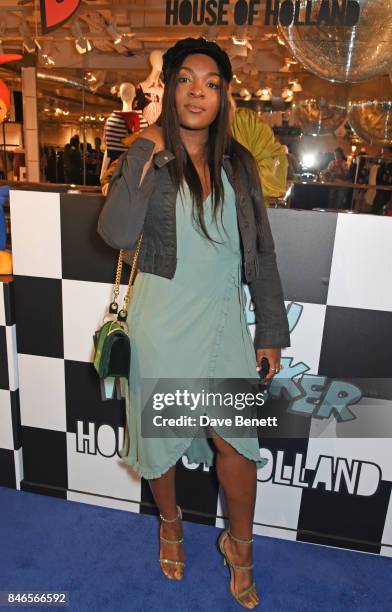 Ray BLK attends the launch of the House of Holland x Woody Woodpecker London Fashion Week pop up at Fenwick Of Bond Street on September 13, 2017 in...
