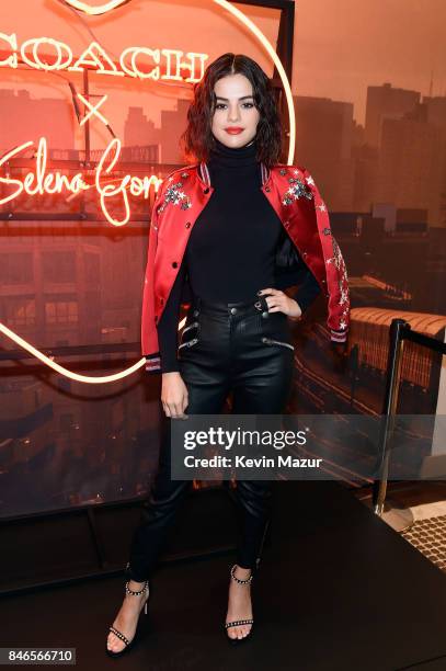 Selena Gomez poses during the Coach In-Store Event with Selena Gomez at Coach Boutique on September 13, 2017 in New York City.