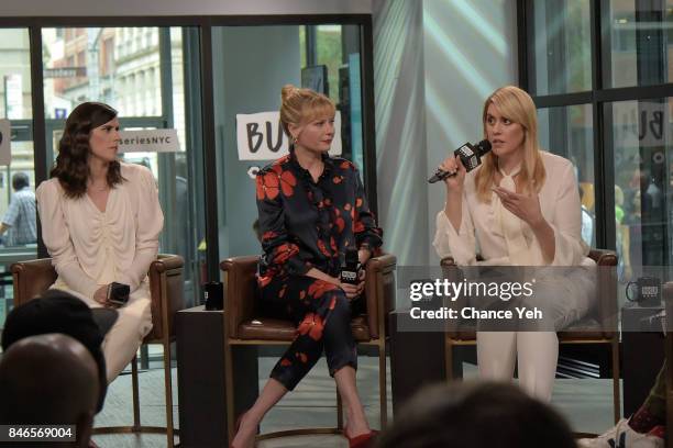 Laura Mulleavy, Kirsten Dunst and Kate Mulleavy attend Build series to discuss "Woodshock" at Build Studio on September 13, 2017 in New York City.
