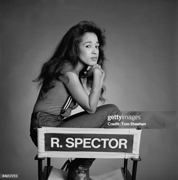 Ronnie Spector in the CBS Records studio in Soho Square. Ronnie is in London to promote her new single 'Say Goodbye to Hollywood', London, circa 1977.