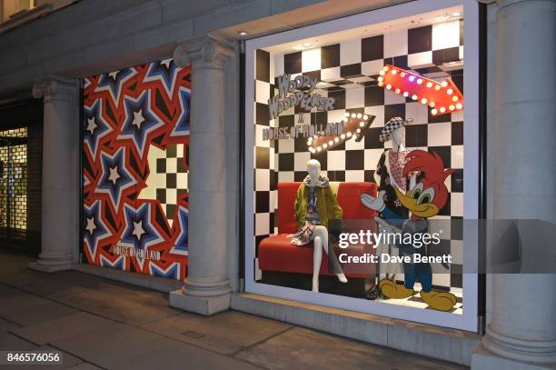 General view of the atmosphere at the launch of the House of Holland x Woody Woodpecker London Fashion Week pop up at Fenwick Of Bond Street on...